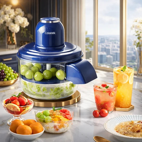 Multi-Functional Vegetable & Fruit Chopper – Manual Food Cutter with Transparent Bowl for Garlic, Fruits, Vegetables & More