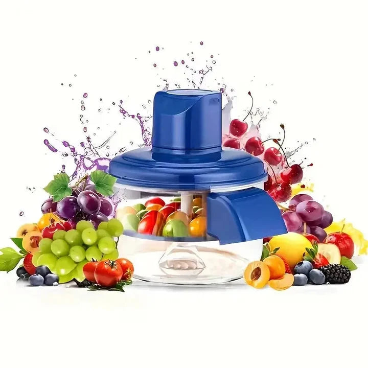 Multi-Functional Vegetable & Fruit Chopper – Manual Food Cutter with Transparent Bowl for Garlic, Fruits, Vegetables & More
