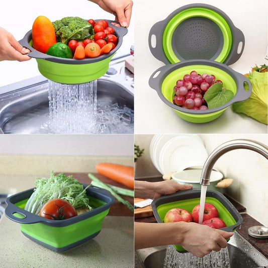 Collapsible Foldable Fruit & Vegetable Washing Basket Strainer