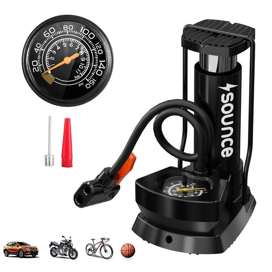 Portable Mini Foot Air Pump for Cycle Bike Car & Football, Hand Ball Inflator – Small Hand Pump with Extra Nozzles