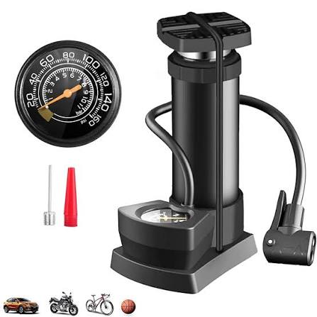 Portable Mini Foot Air Pump for Cycle Bike Car & Football, Hand Ball Inflator – Small Hand Pump with Extra Nozzles